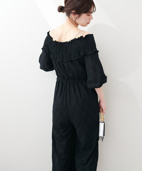 natural couture｜カットレースフロントクロスサロペ | Rakuten