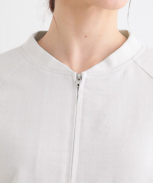 SHOO・LA・RUE（シューラルー）の「【洗える/S-LL】麻調リブブルゾン（ブルゾン・レディース・オフホワイト/ブラック/カーキ・01/02/03/04）」の19枚目の写真