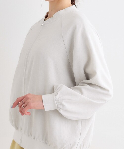 SHOO・LA・RUE（シューラルー）の「【洗える/S-LL】麻調リブブルゾン（ブルゾン・レディース・オフホワイト/ブラック/カーキ・01/02/03/04）」の20枚目の写真