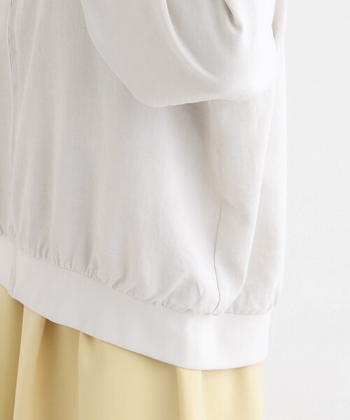 SHOO・LA・RUE（シューラルー）の「【洗える/S-LL】麻調リブブルゾン（ブルゾン・レディース・オフホワイト/ブラック/カーキ・01/02/03/04）」の21枚目の写真