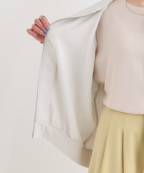 SHOO・LA・RUE（シューラルー）の「【洗える/S-LL】麻調リブブルゾン（ブルゾン・レディース・オフホワイト/ブラック/カーキ・01/02/03/04）」の22枚目の写真