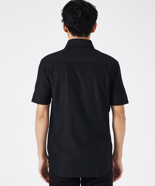 ABAHOUSE GRAY(アバハウスグレイ)の「トリコットサッカー 半袖シャツ(シャツ/ブラウス・メンズ・ブルー系その他/ブラック/ネイビー/ホワイト・44/50/48/46)」の7枚目の写真
