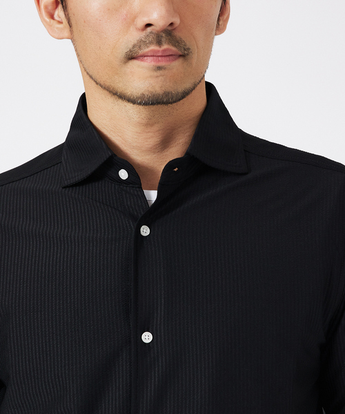 ABAHOUSE GRAY(アバハウスグレイ)の「トリコットサッカー 半袖シャツ(シャツ/ブラウス・メンズ・ブルー系その他/ブラック/ネイビー/ホワイト・44/50/48/46)」の8枚目の写真