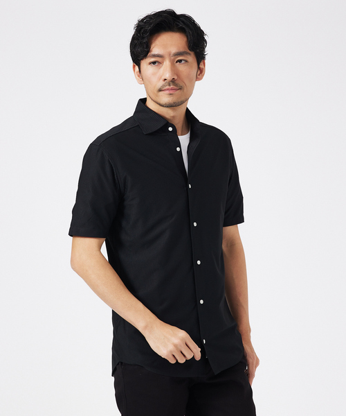ABAHOUSE GRAY(アバハウスグレイ)の「トリコットサッカー 半袖シャツ(シャツ/ブラウス・メンズ・ブルー系その他/ブラック/ネイビー/ホワイト・44/50/48/46)」の14枚目の写真