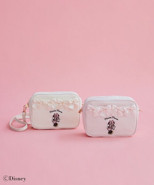 Maison de FLEUR（メゾンドフルール）の「Minnie Mouse/リボンショルダーバッグ（ショルダーバッグ・レディース・ライトピンク/アイボリー・FREE）」の3枚目の写真