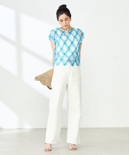 NOLLEY’S(ノーリーズ)の「《セットアップ対応》KIRYUバイヤスカットジャガードブラウス(シャツ/ブラウス・レディース・ブルー系その他・38)」の13枚目の写真