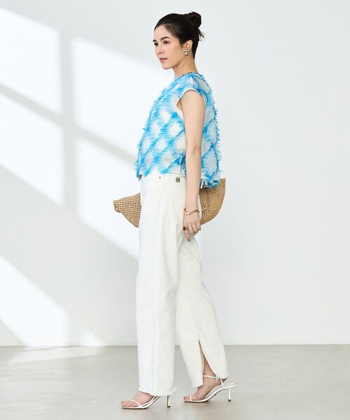 NOLLEY’S(ノーリーズ)の「《セットアップ対応》KIRYUバイヤスカットジャガードブラウス(シャツ/ブラウス・レディース・ブルー系その他・38)」の15枚目の写真