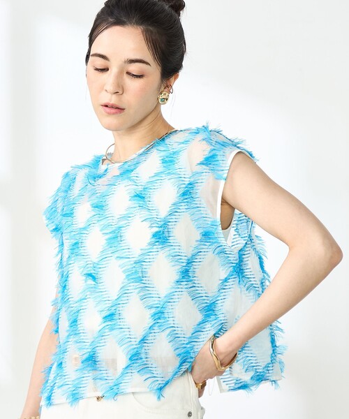 NOLLEY’S(ノーリーズ)の「《セットアップ対応》KIRYUバイヤスカットジャガードブラウス(シャツ/ブラウス・レディース・ブルー系その他・38)」の19枚目の写真