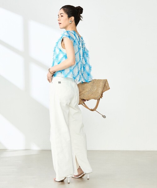 NOLLEY’S(ノーリーズ)の「《セットアップ対応》KIRYUバイヤスカットジャガードブラウス(シャツ/ブラウス・レディース・ブルー系その他・38)」の21枚目の写真