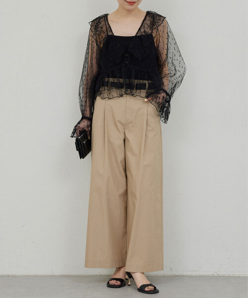 GALLARDAGALANTE（ガリャルダガランテ）の「タックウェザーパンツ（その他パンツ・レディース・ベージュ/ブラック/ネイビー・0/1）」の13枚目の写真