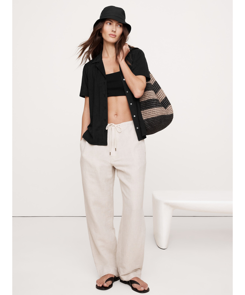 Banana Republic(バナナリパブリック)の「リネン リゾートシャツ(シャツ/ブラウス・レディース・ブラック/ホワイト/ピンク/ブルー・XS/M/L/S)」の5枚目の写真