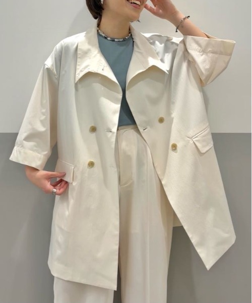 CIS.(シス)の「CIS. ライトウェイトシャツジャケット ウォッシャブル(その他アウター・レディース・ホワイト系/オリーブ系・36(7号)/38(9号))」の1枚目の写真