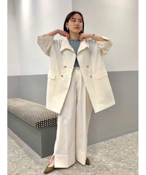 CIS.(シス)の「CIS. ライトウェイトシャツジャケット ウォッシャブル(その他アウター・レディース・ホワイト系/オリーブ系・36(7号)/38(9号))」の10枚目の写真