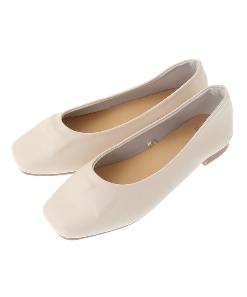 Green　Parks（グリーンパークス）の「・minia リボンバレエシューズ（バレエシューズ・レディース・アイボリー/ブラック・S/M/L/LL）」の10枚目の写真