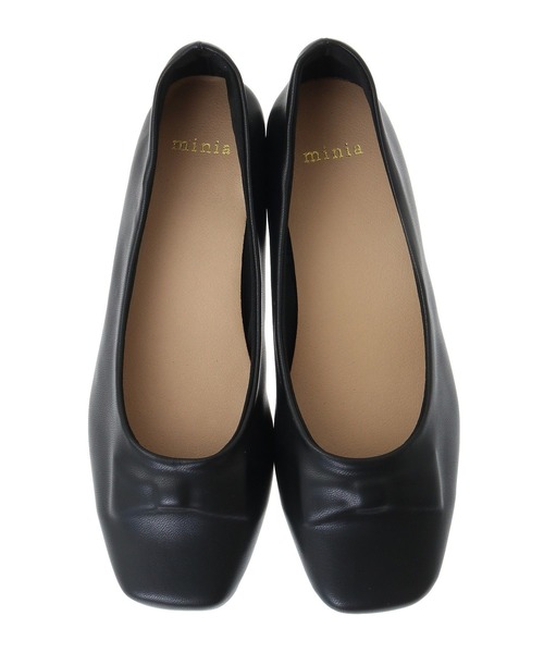 Green　Parks（グリーンパークス）の「・minia リボンバレエシューズ（バレエシューズ・レディース・アイボリー/ブラック・S/M/L/LL）」の4枚目の写真