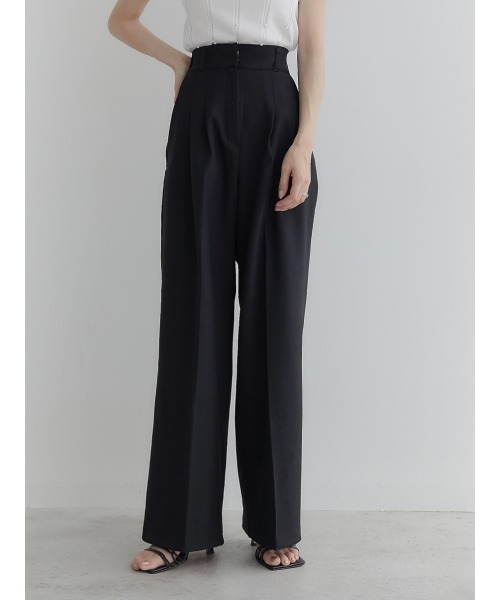 amel(エイメル)の「ダブルタックロングパンツ/ブラック(デニムパンツ・レディース・ブラック・FREE)」の12枚目の写真