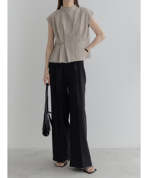 amel(エイメル)の「ダブルタックロングパンツ/ブラック(デニムパンツ・レディース・ブラック・FREE)」の8枚目の写真