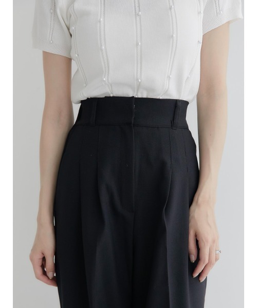 amel(エイメル)の「ダブルタックロングパンツ/ブラック(デニムパンツ・レディース・ブラック・FREE)」の6枚目の写真