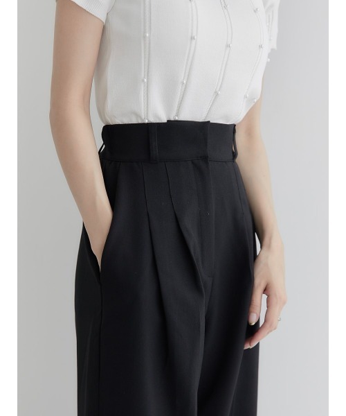 amel(エイメル)の「ダブルタックロングパンツ/ブラック(デニムパンツ・レディース・ブラック・FREE)」の5枚目の写真