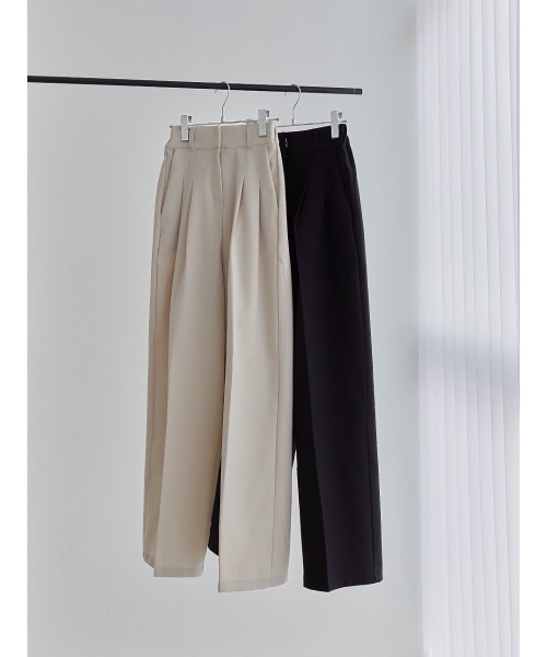 amel(エイメル)の「ダブルタックロングパンツ/ブラック(デニムパンツ・レディース・ブラック・FREE)」の2枚目の写真