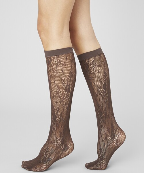 【関税込み】Swedish Stockings ブラック Rosa レースタイツ Rosa Lace Knee-Highs Black | k3 online store