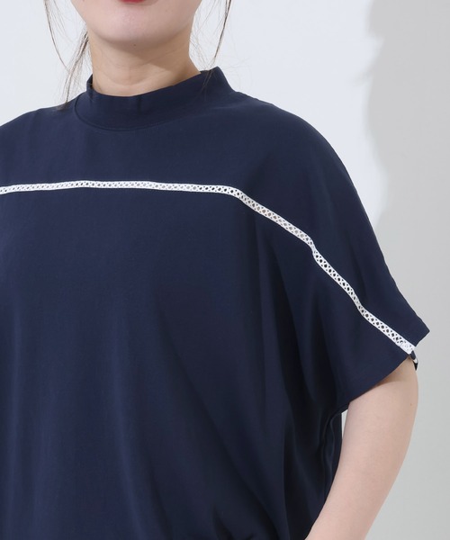 KRIFF MAYER Lady's Collection(クリフメイヤーレディースコレクション)の「【汗染み防止・防汚・接触冷感】ウェットプロテクトレースコクーンTシャツ(Tシャツ/カットソー・レディース・ライトグリーン/チャコール/カラフル/レッド/オフホワイト/ネイビー/グレー・MEDIUM/LARGE)」の6枚目の写真