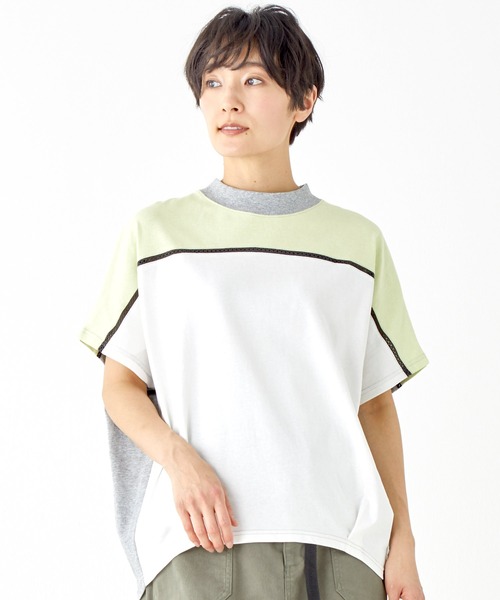 KRIFF MAYER Lady's Collection(クリフメイヤーレディースコレクション)の「【汗染み防止・防汚・接触冷感】ウェットプロテクトレースコクーンTシャツ(Tシャツ/カットソー・レディース・ライトグリーン/チャコール/カラフル/レッド/オフホワイト/ネイビー/グレー・MEDIUM/LARGE)」の7枚目の写真