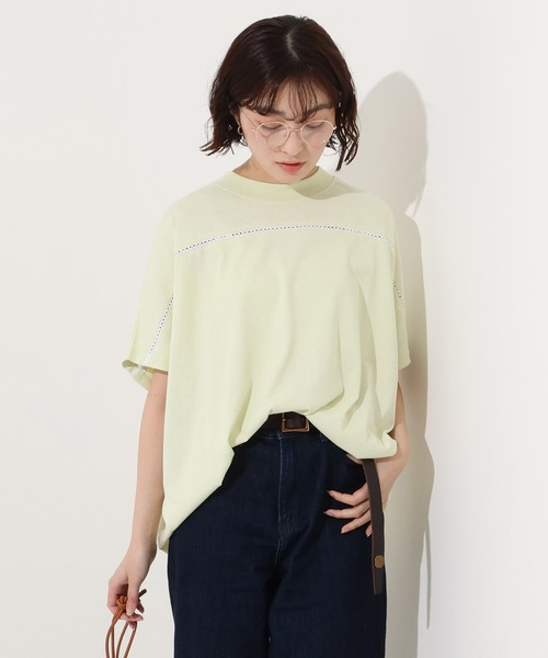 KRIFF MAYER Lady's Collection(クリフメイヤーレディースコレクション)の「【汗染み防止・防汚・接触冷感】ウェットプロテクトレースコクーンTシャツ(Tシャツ/カットソー・レディース・ライトグリーン/チャコール/カラフル/レッド/オフホワイト/ネイビー/グレー・MEDIUM/LARGE)」の5枚目の写真