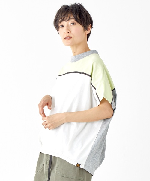 KRIFF MAYER Lady's Collection(クリフメイヤーレディースコレクション)の「【汗染み防止・防汚・接触冷感】ウェットプロテクトレースコクーンTシャツ(Tシャツ/カットソー・レディース・ライトグリーン/チャコール/カラフル/レッド/オフホワイト/ネイビー/グレー・MEDIUM/LARGE)」の12枚目の写真