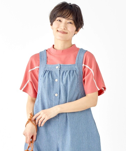 KRIFF MAYER Lady's Collection(クリフメイヤーレディースコレクション)の「【汗染み防止・防汚・接触冷感】ウェットプロテクトレースコクーンTシャツ(Tシャツ/カットソー・レディース・ライトグリーン/チャコール/カラフル/レッド/オフホワイト/ネイビー/グレー・MEDIUM/LARGE)」の14枚目の写真