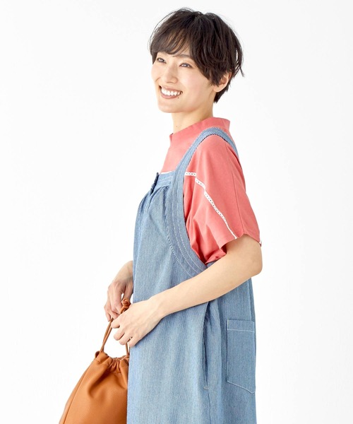 KRIFF MAYER Lady's Collection(クリフメイヤーレディースコレクション)の「【汗染み防止・防汚・接触冷感】ウェットプロテクトレースコクーンTシャツ(Tシャツ/カットソー・レディース・ライトグリーン/チャコール/カラフル/レッド/オフホワイト/ネイビー/グレー・MEDIUM/LARGE)」の16枚目の写真