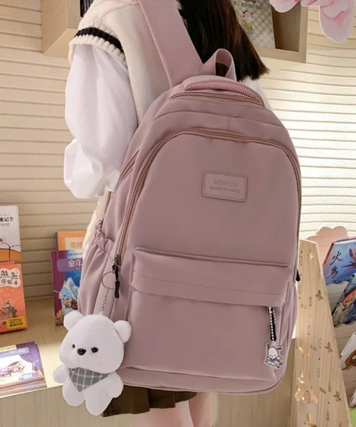 SEU（エスイーユー）の「リュックサック バックパック オフィスカジュアル ジュニア リュック【A4サイズ対応/大容量 / PC収納 /撥水/ クッション / 軽量 / 通勤・通学・マザーズバッグ】（バックパック/リュック・レディース・ピンク/グリーン/アイボリー/ブラック/ブルー・フリー）」の16枚目の写真