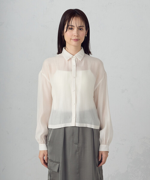 COMME CA ISM(コムサイズム)の「コンパクト シア―シャツ(シャツ/ブラウス・レディース・ホワイト/ブラック・MEDIUM/LARGE)」の19枚目の写真