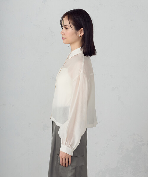 COMME CA ISM(コムサイズム)の「コンパクト シア―シャツ(シャツ/ブラウス・レディース・ホワイト/ブラック・MEDIUM/LARGE)」の20枚目の写真