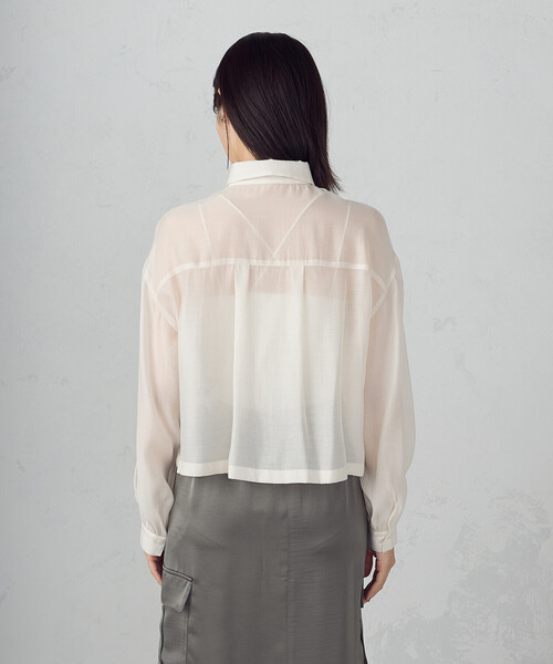 COMME CA ISM(コムサイズム)の「コンパクト シア―シャツ(シャツ/ブラウス・レディース・ホワイト/ブラック・MEDIUM/LARGE)」の21枚目の写真