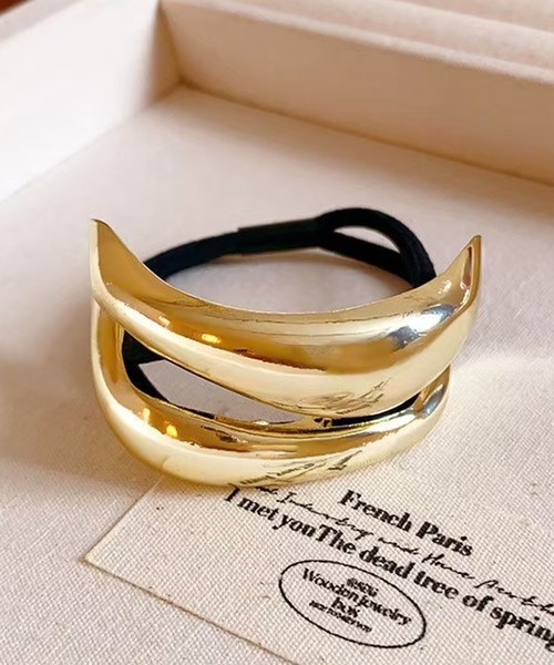 CALIFORNIA OUTFITTERS(カリフォルニア アウトフィッターズ)の「3C12 バレッタ風 メタル ウェーブモチーフ ヘアゴム(ヘアゴム・レディース・ゴールド/シルバー・ONESIZE)」の7枚目の写真