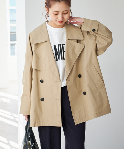 今季スピックアンドスパンC/Pミドル丈トレンチコート☆ベージュA36サイズ WEB限定追加》C/Pミドル丈トレンチコート（トレンチコート