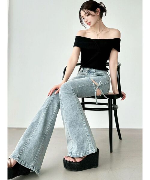 ニット セーター ツイストオフショルニットトップス レディース ツイストオフショルニットトップス（ニット/セーター）｜RESEXXY