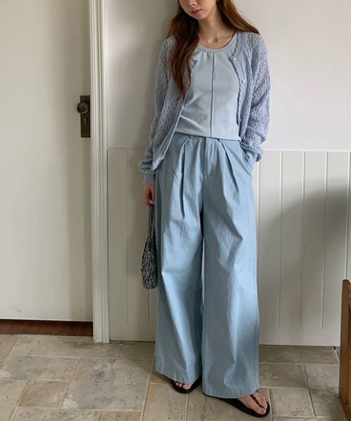 gossip!ロサンゼルス(ゴシップロサンゼルス)の「かぎ編み ガーリーカーディガン(カーディガン/ボレロ・レディース・イエロー/ライトブルー/オフホワイト・FREE)」の7枚目の写真