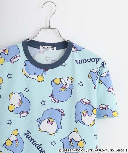 sanrio(サンリオ)の「サンリオキャラクターズ プリント天竺総柄Tシャツ(Tシャツ/カットソー・メンズ・ネイビー/ライトカーキ/ローズ/オフホワイト/ブルーグレー/サックスブルー/チャコール・M/L/LL)」の6枚目の写真