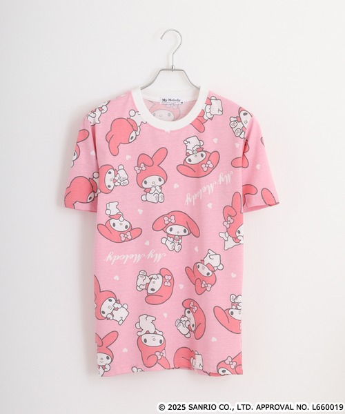 sanrio(サンリオ)の「サンリオキャラクターズ プリント天竺総柄Tシャツ(Tシャツ/カットソー・メンズ・ネイビー/ライトカーキ/ローズ/オフホワイト/ブルーグレー/サックスブルー/チャコール・M/L/LL)」の12枚目の写真