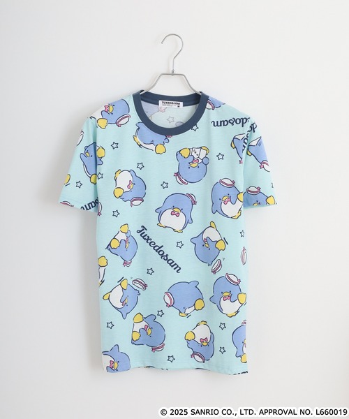 sanrio(サンリオ)の「サンリオキャラクターズ プリント天竺総柄Tシャツ(Tシャツ/カットソー・メンズ・ネイビー/ライトカーキ/ローズ/オフホワイト/ブルーグレー/サックスブルー/チャコール・M/L/LL)」の11枚目の写真