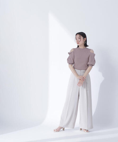 【完売商品】NATURAL BEAUTY BASIC ニット M セール】◇シアータックデザインニット（ニット/セーター