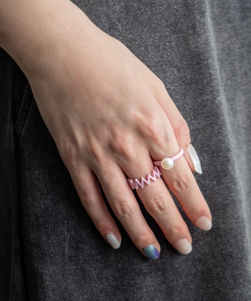 LAMBDA(ラムダ)の「パールPKリング(リング・メンズ・ピンク系その他・#19/#17/#15/#13)」の5枚目の写真