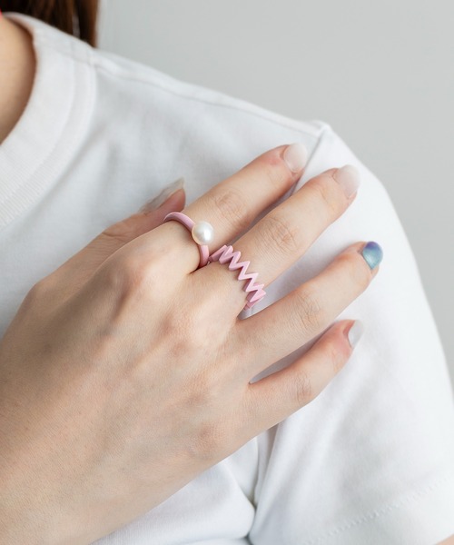 LAMBDA(ラムダ)の「パールPKリング(リング・メンズ・ピンク系その他・#19/#17/#15/#13)」の6枚目の写真