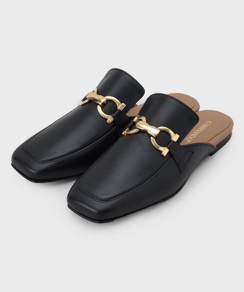 セール】【CAMINAND】スクエアトゥ ローファー型ミュール