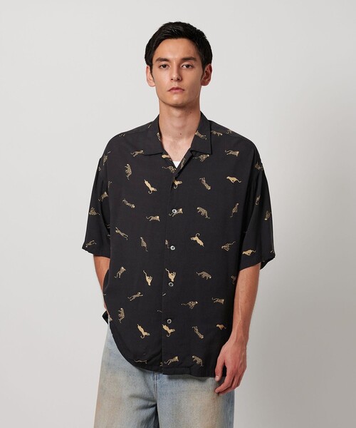MONKEY TIME(モンキータイム)の「<PARIS AUTHENTIQUE × monkey time> プリント オープンカラー シャツ(シャツ/ブラウス・メンズ・ダークブラウン/ブラック・L/M/S/XL)」の3枚目の写真