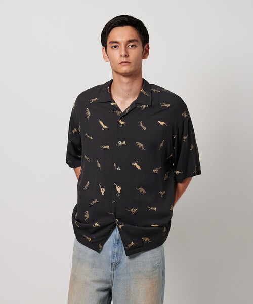 MONKEY TIME(モンキータイム)の「<PARIS AUTHENTIQUE × monkey time> プリント オープンカラー シャツ(シャツ/ブラウス・メンズ・ダークブラウン/ブラック・L/M/S/XL)」の11枚目の写真