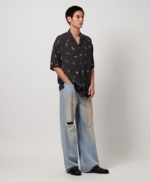 MONKEY TIME(モンキータイム)の「<PARIS AUTHENTIQUE × monkey time> プリント オープンカラー シャツ(シャツ/ブラウス・メンズ・ダークブラウン/ブラック・L/M/S/XL)」の7枚目の写真