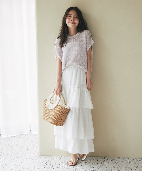 La boutique BonBon(ラブティックボンボン)の「【完売カラー再追加!お上品きらきら】ラメ天竺針抜きフレンチニット(ニット/セーター・レディース・ピンク/シルバー/ゴールド・FREE)」の8枚目の写真